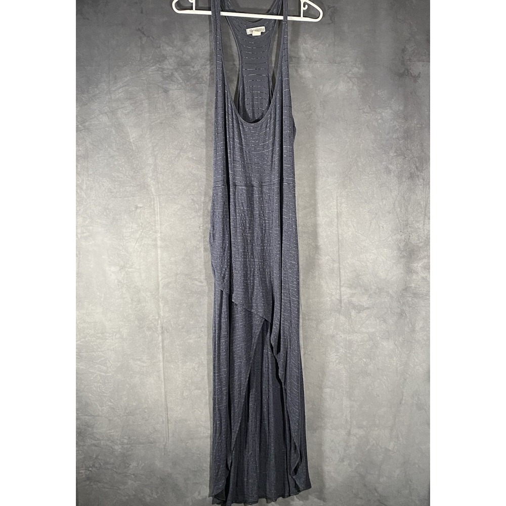 High Low Racerback Blue/Gray Maxi Dress Stretch Size Medium Slinky Travel